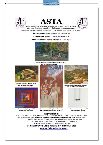 ASTA FABIANI- oltre 800 opere tra dipinti, sculture e grafica di artisti